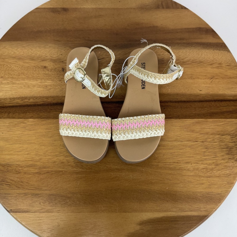 New Little Kids Steve Madden Lyza Brown Woven Strappy Casual Sandal Size 11 NWOB